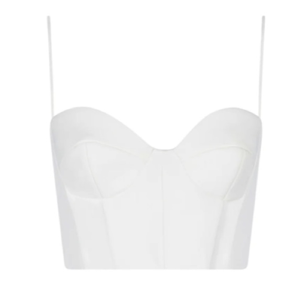 NWT Alieva Carla Crop Structured Crepe Top - Picture 3 of 13